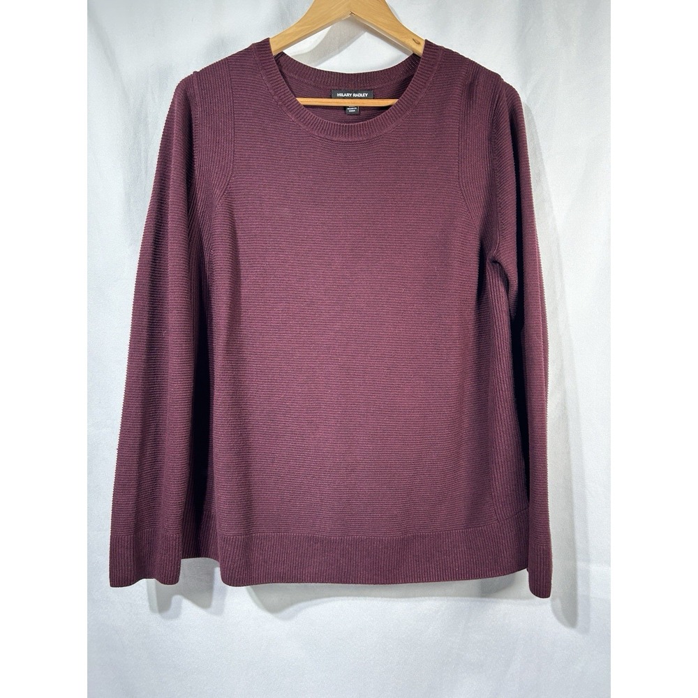 Women Hilary Radley Maroon Long Sleeve Sweater Size L Large Ribbed